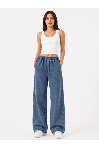 yasse Palazzo kot denim pantolon