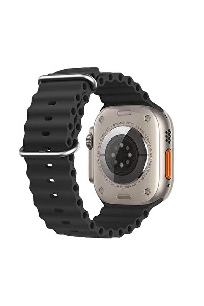 Apple Watch 42-44-45-49mm Krd-28 Ocean Siyah Kordon