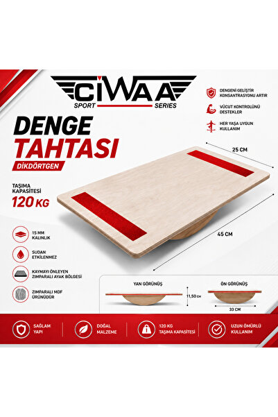 CIWAA Denge Tahtası Dikdörtgen 45x25x Cm