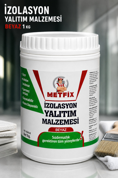 METFİX (BEYAZ) 1 KG İzolasyon Yalıtım Malzemesi Su Geçirmez Sıvı İzolasyon Ka...