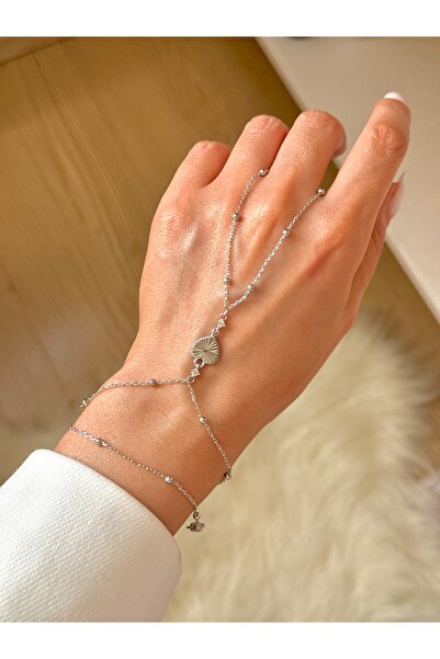 YOUES JEWELRY سوار شاهميران فضي للنساء من الفولاذ
