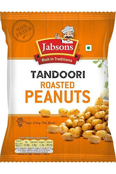 Jabsons Tandoori Roasted Peanuts, Indian Spiced, 140g