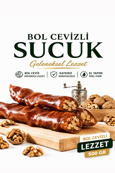 Gaziantep Baharat Bol Cevizli Pekmezli Sucuk 500gr - Gaziantep’in Doğal Ve Ka...
