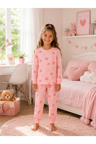 Pajama Shop Devojčin set od 100% pamuk delova tkanine u obliku srca Sa deznom...