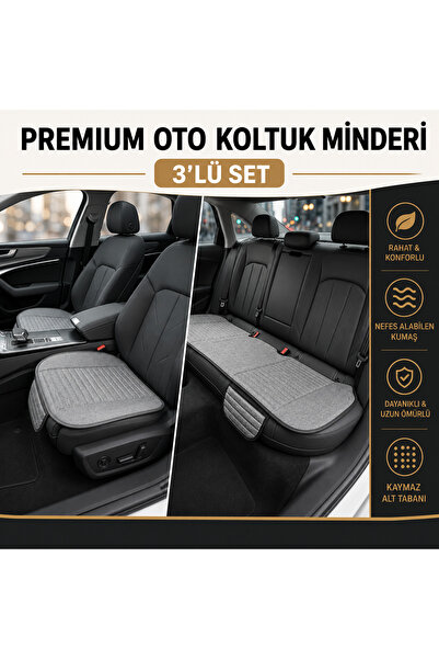 Tokyo Serisi Oto Koltuk Minder Seti- Koltuk Koruma Kılıfı 3'lü Set