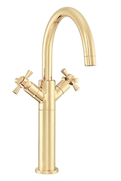 Eca Quadrille Yüksek Tip Lavabo Bataryası Altın Renkli 102808614