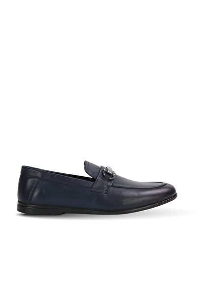 Bueno Shoes حذاء كاجوال رجالي من الجلد باللون الأزرق الداكن 21ma413