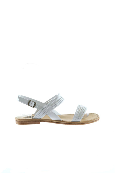Bueno Shoes White Leather Women's Sandals 01Wu3421