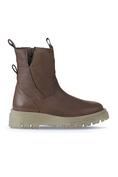 Bueno Shoes Cizme plate de damă din piele gri 01wv1501