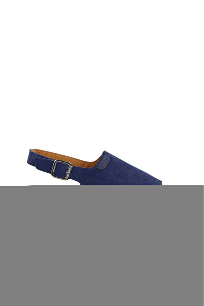 Bueno Shoes Sandale plate pentru femei din piele intoarsa albastru 14ws72500