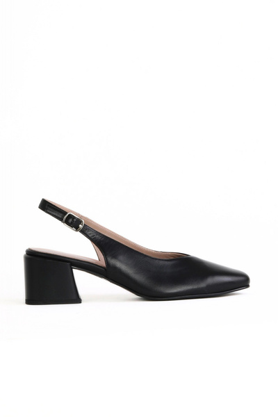 Bueno Shoes حذاء بكعب نسائي من الجلد الأسود 33wa830