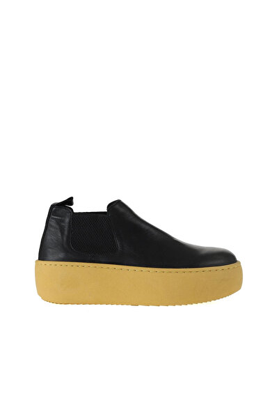 Bueno Shoes Cizme de damă din piele neagră și galbenă cu toc pană 01wv5505