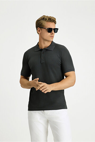 Kiğılı Slim Fit Dar Kesim Pamuk Kıvrılmaz Polo Yaka Tişört