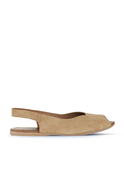 Bueno Shoes Sandale plate pentru femei Taba Light Alf din piele intoarsa 01wa...