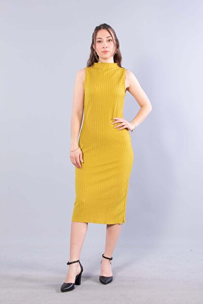 Mckanzie EL-00163 Rochie lungă, fără mâneci, cu decolteu în formă de O, stil ...