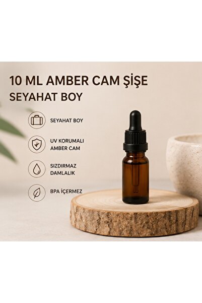 Kozpak 10'lu 10 ml (cc) Seyahat Boy Serum Şişesi Amber Cam Siyah Damlalıklı