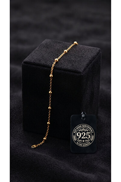 Roza Silver 925 Ayar Gold Dorika Minimal Gümüş Bileklik