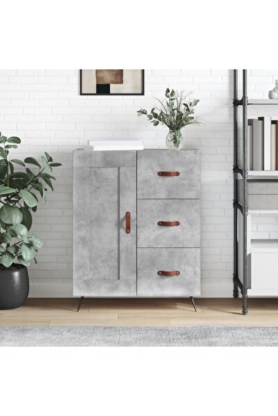 Concept Servantă, gri beton, 69,5x34x90 cm, lemn compozit