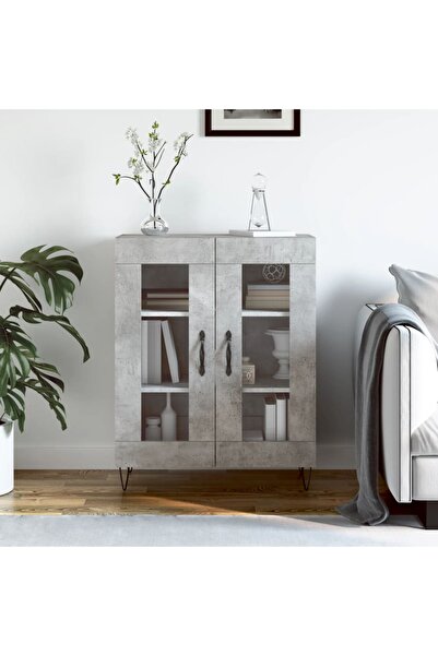 Concept Servantă, gri beton, 69,5x34x90 cm, lemn compozit