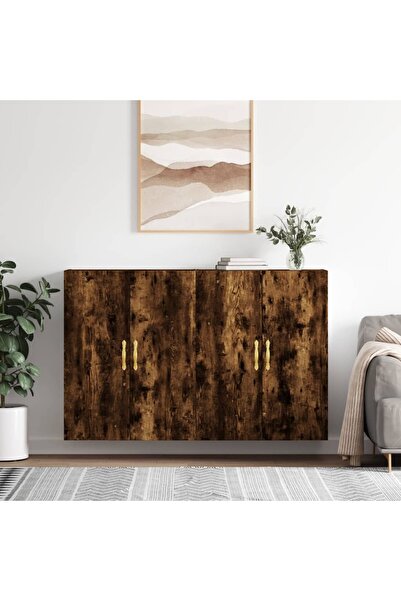 Concept Dulapuri montate pe perete, 2 buc, stejar afumat, 69,5x34x90 cm