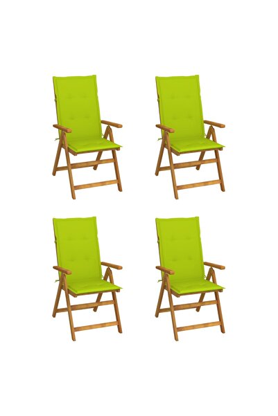 Concept Scaune grădină rabatabile, cu perne, 4 buc., lemn masiv acacia