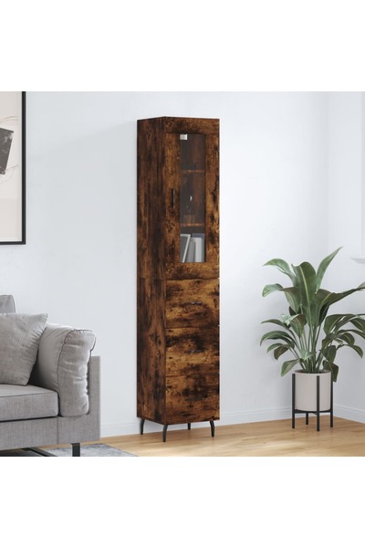 Concept Dulap înalt, stejar fumuriu, 34,5x34x180 cm, lemn prelucrat