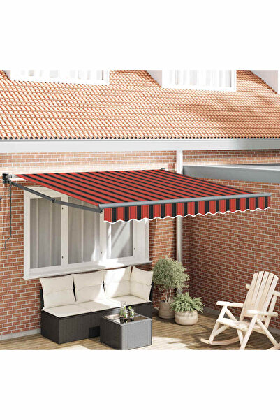 Concept Copertină retractabilă portocaliu/maro 3,5x2,5m textil/aluminiu