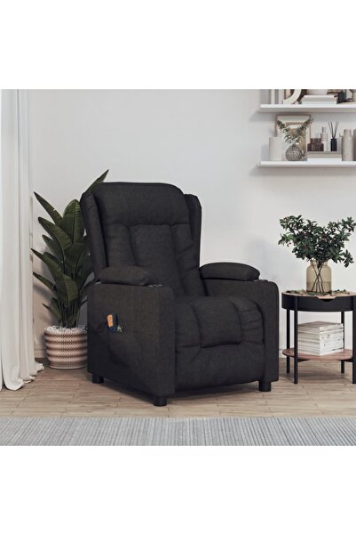 Concept Fotoliu electric de masaj rabatabil, negru, textil