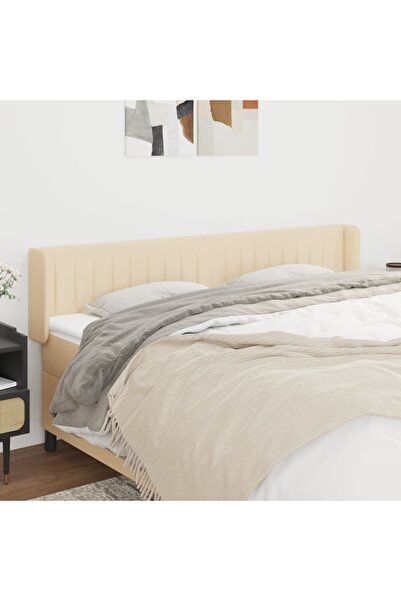 Concept Headboard with wings, cream, 183x16x78/88 cm textile