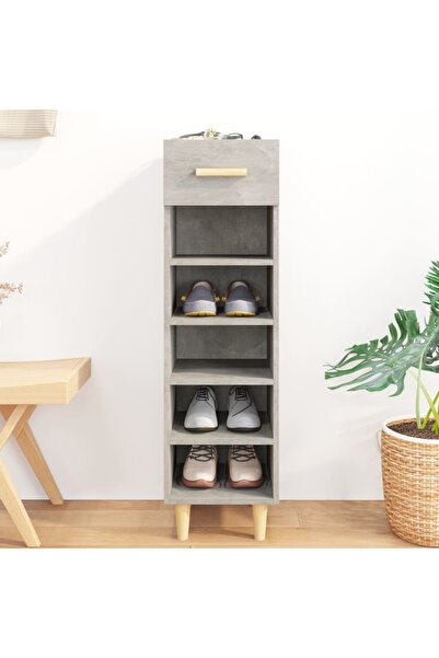Concept Pantofar, gri beton, 30x35x105 cm, lemn compozit