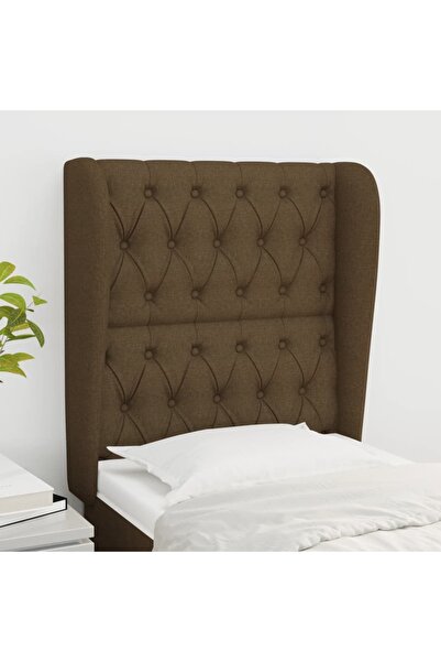 Concept Tăblie de pat cu aripioare maro închis 83x23x118/128 cm textil