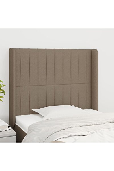 Concept Tăblie de pat cu aripioare gri taupe 83x16x118/128 cm textil