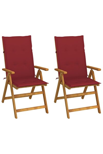 Concept Folding garden chairs with cushions, 2 pcs., solid acacia wood