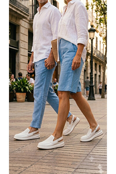 Oneka Shoes Kadın Günlük Sandalet beyaz napa delikli sarma 260628SBTS1827