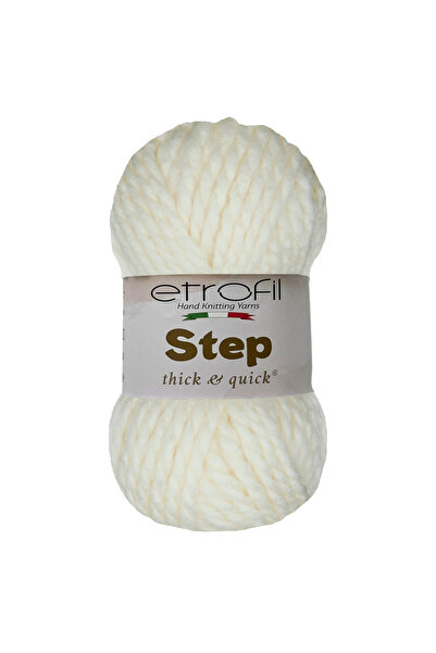 Etrofil Fir de tricotat Step Örgü, alb murdar, 80% acril, 20% lână, 100g, 60m...