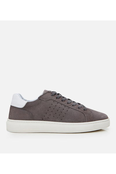 Hotiç Men's Suede Leather Gray Sports Shoes