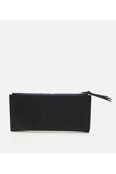 Hotiç Men's Leather Navy Blue Wallet