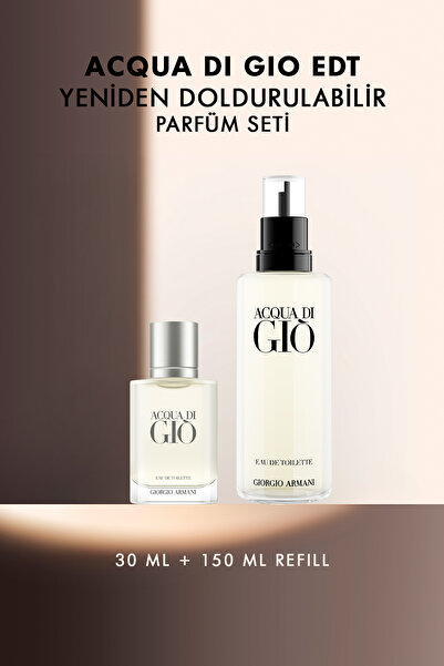 Giorgio Armani Acqua Di Gio EDT 30 ml & 150 ml Refill Yeniden Doldurulabilir ...