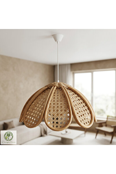Renesse Home Kariba El Yapımı Doğal Rattan Sarkıt Avize – 40 cm Tasarım Aydın...