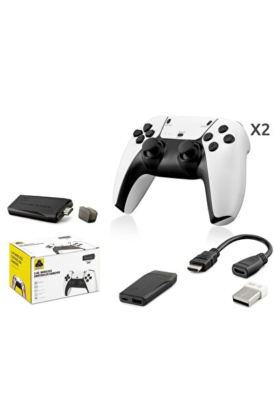 HADRON HD331 Retro Oyun Stick HDMI Çift GamePad Seti 2.4G Kablosuz 64GB Beyaz