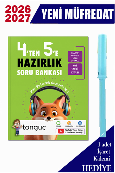 Tonguç Yayınları Tonguç Tonguç 4'ten 5'e Hazırlık Soru Bankası / Yeşil Kapak