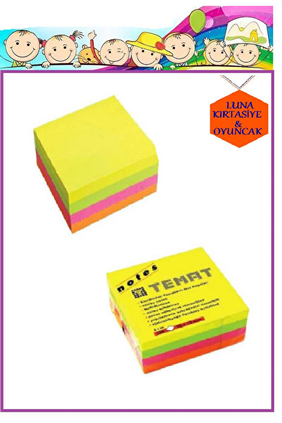 Temat حامل الملاحظات اللاصق 4 ألوان 75 × 75