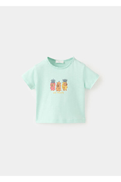MANGO Baby Kayık desenli pamuklu tişört