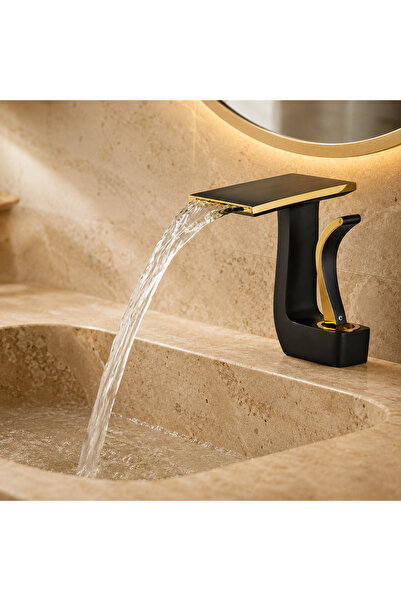 SMART GADGETS C&A Baterie lavoar baie, Cascadă Premium, Monocomandă, Design m...