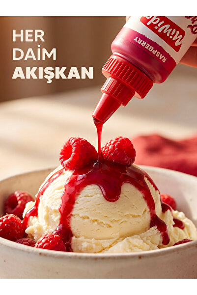 Miwida Frambuaz Aromalı Sos - Pratik Waffle, Pankek, Krep, Kruvasan ve Tatlı Sosu 330 Gr