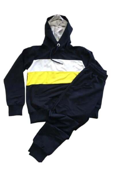 kısmet sepeti Hooded, fade-resistant, double-knit jersey fabric, yellow and n...