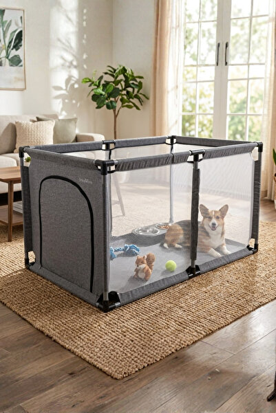 Reyo Brave Paws Köpek Oyun Evi, Kedi Köpek Doğum Evi, Köpek Çiti 70X110 cm