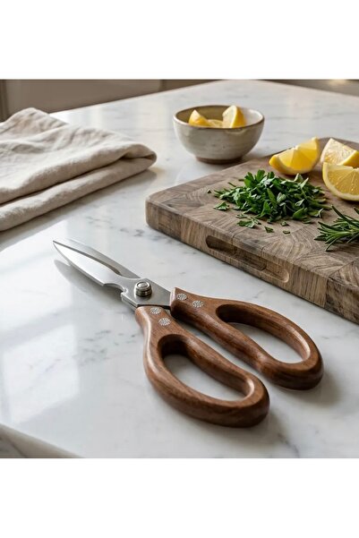 ELZEY HOME Acacia Handle Kitchen Scissors