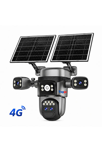 Taggo Crocodil AOV 12MP 4G Surveillance Camera with Dual Solar Panel, 4 Lense...