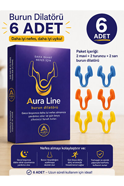 AURA LİNE Horlama Önleyici Solunum Burun Dilatörü -a Kalite( 6 Adet ) S-2 M-2...